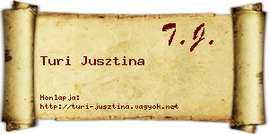 Turi Jusztina névjegykártya